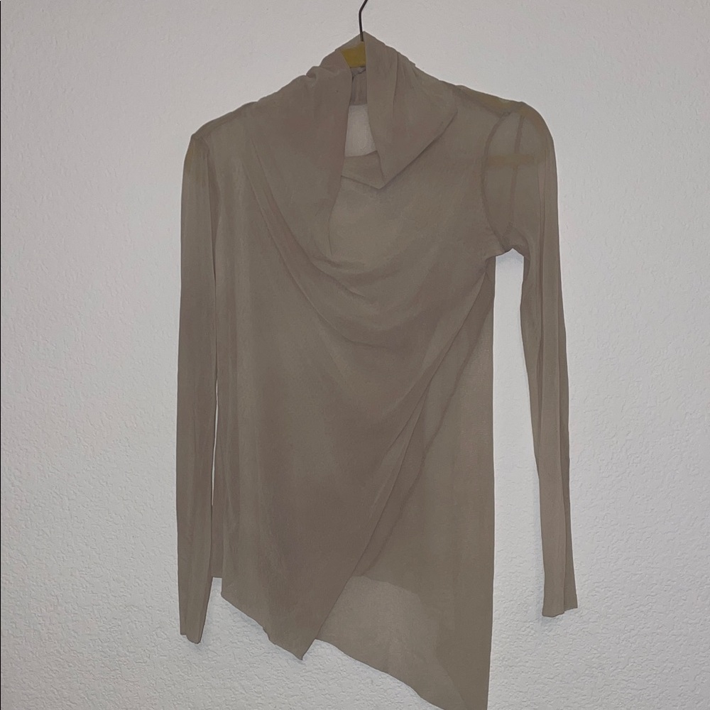 Robin K Cream Sheer Top